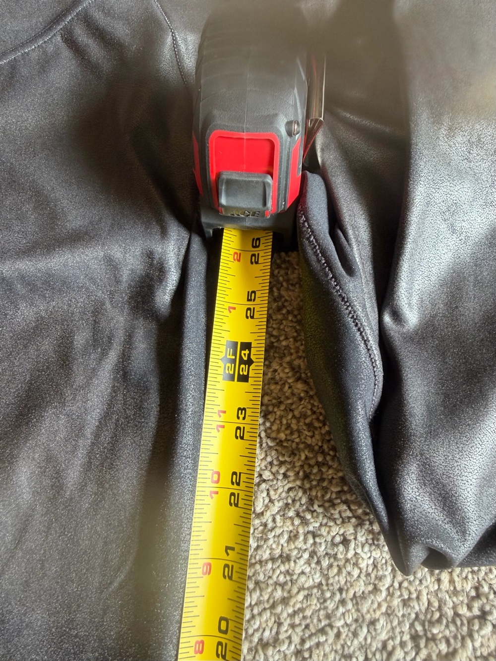 SPANX Black Metallic Shaping Waist Smooth Fit Faux Leather Legging High-Rise 1X - Picture 10 of 10